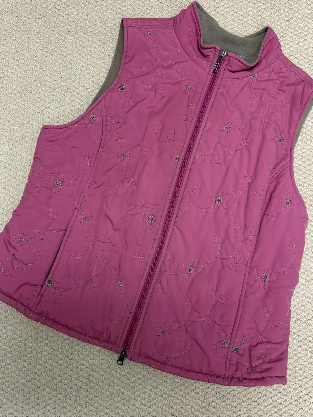 Croft and Barrow Raspberry colored Quilted look Vest size L